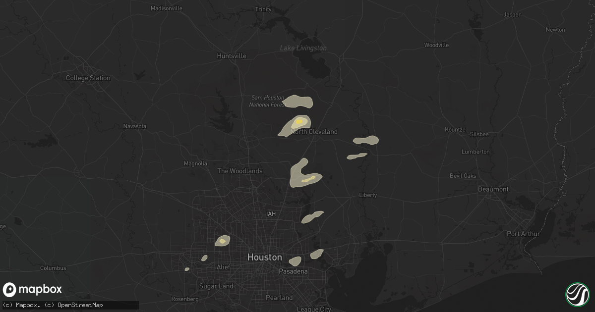 Hail map in Splendora, TX on May 3, 2024