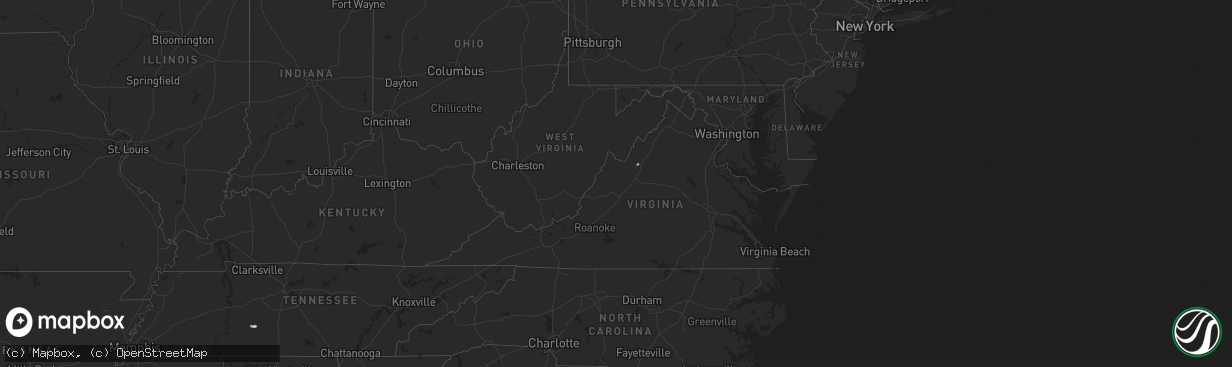 Hail map in Virginia on May 3, 2024