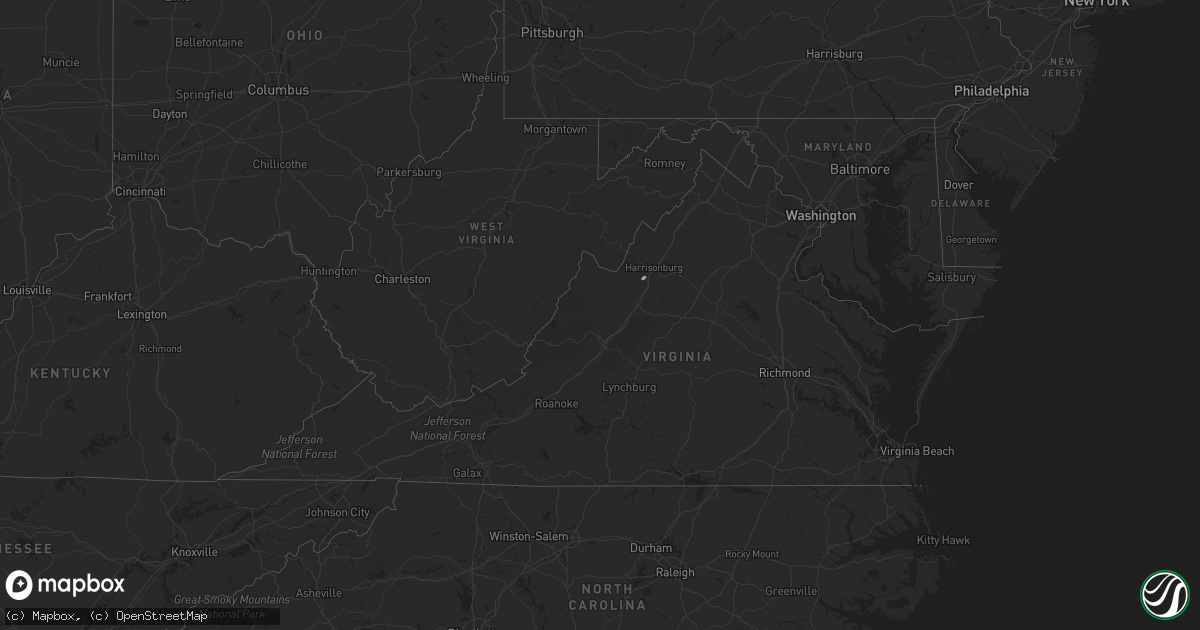 Hail map in Virginia on May 3, 2024