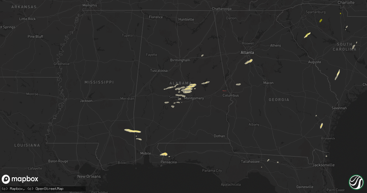 Hail map in Alabama on May 3, 2025