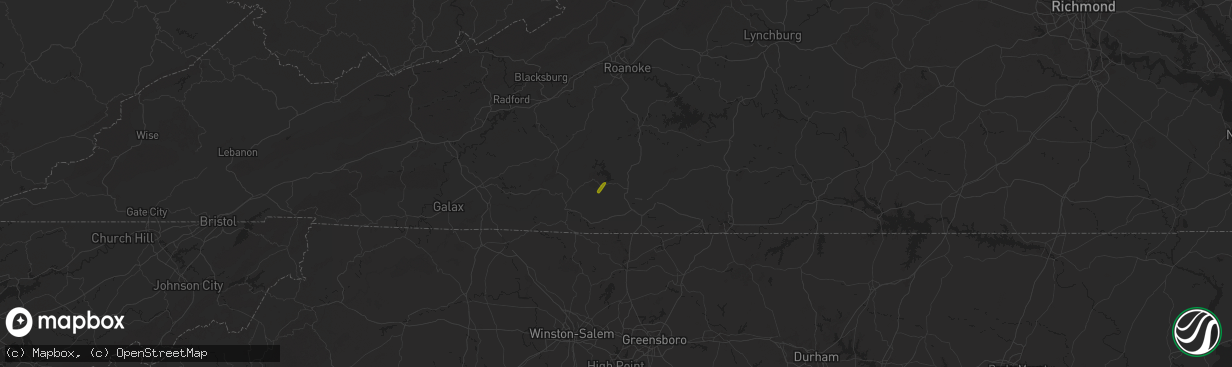 Hail map in Bassett, VA on May 3, 2025