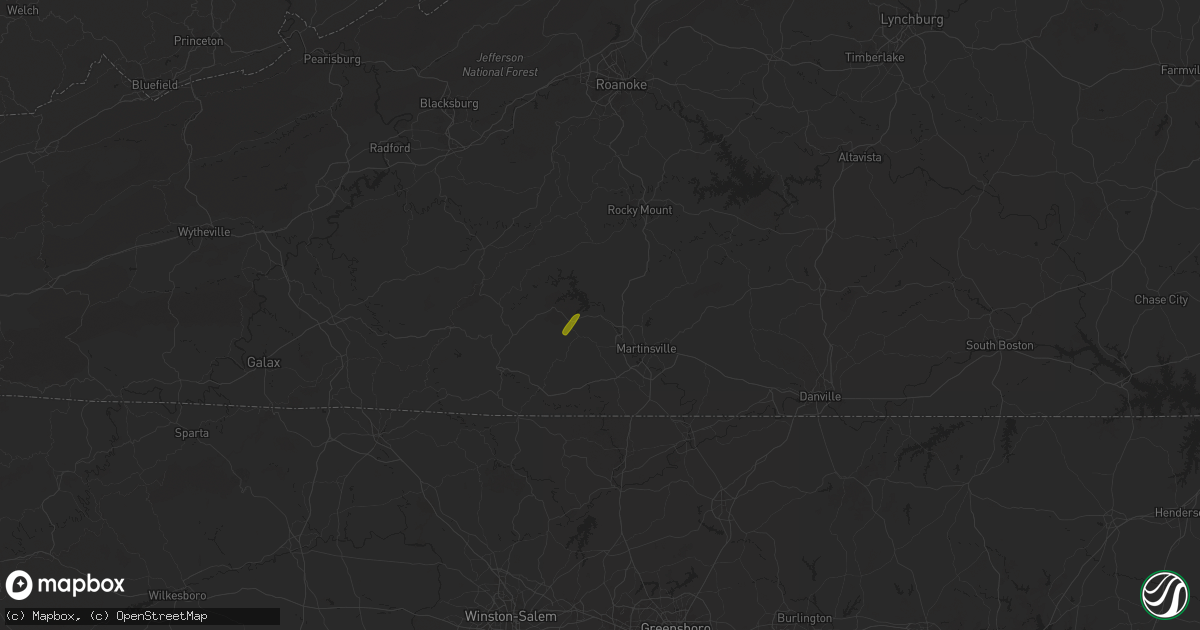 Hail map in Bassett, VA on May 3, 2025