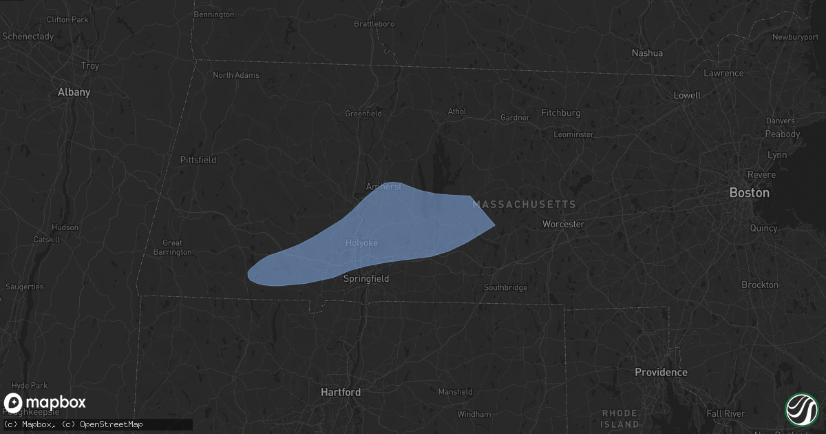 Hail map in Belchertown, MA on May 3, 2025