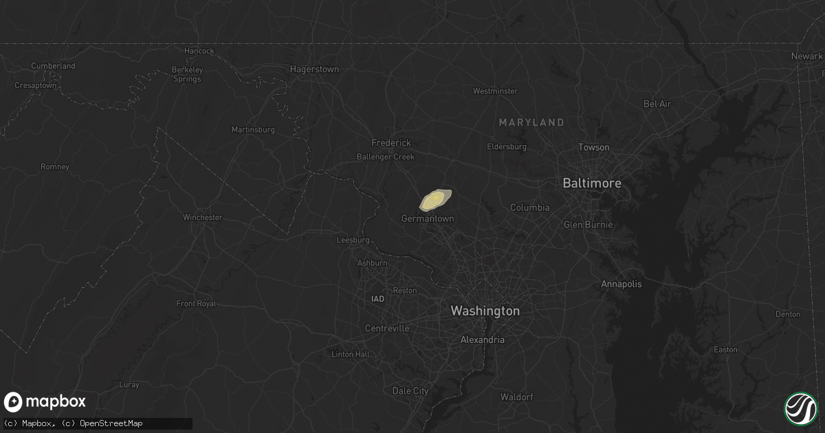Hail map in Boyds, MD on May 3, 2025
