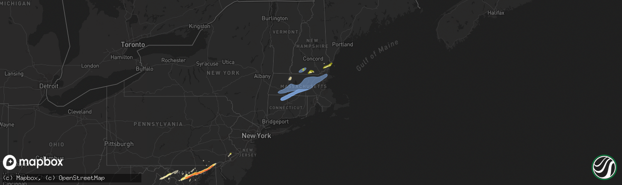 Hail map in Connecticut on May 3, 2025