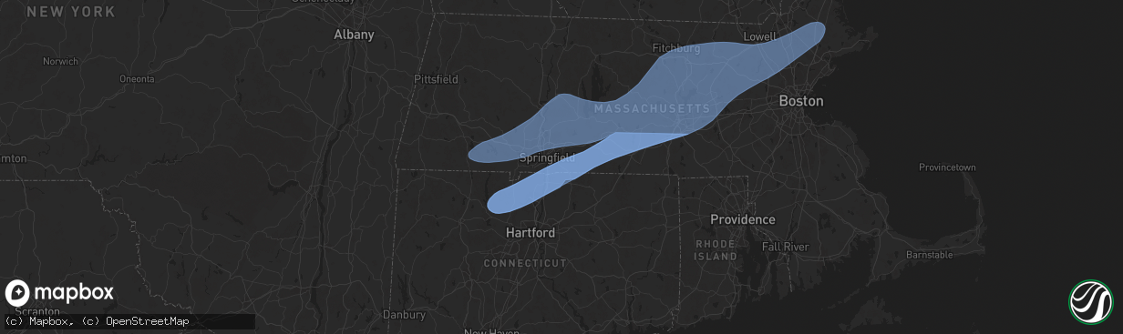 Hail map in East Longmeadow, MA on May 3, 2025