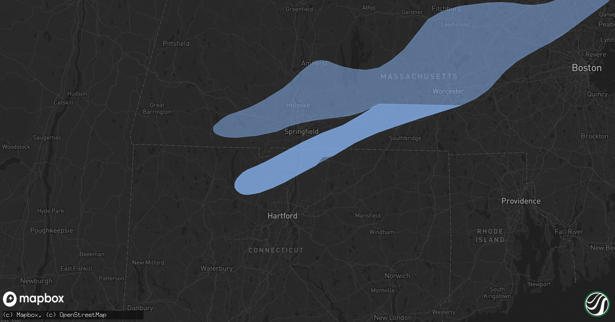 Hail map in Enfield, CT on May 3, 2025