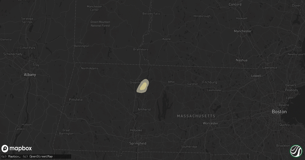 Hail map in Erving, MA on May 3, 2025