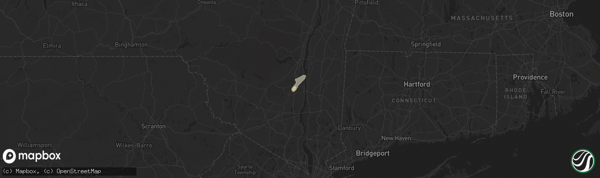 Hail map in Highland, NY on May 3, 2025