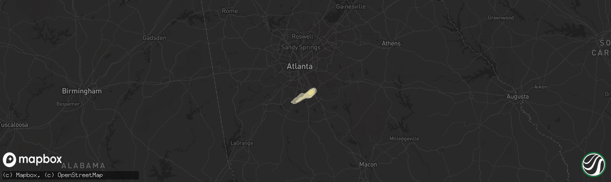 Hail map in Jonesboro, GA on May 3, 2025