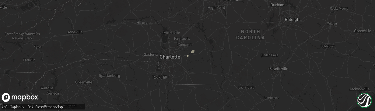 Hail map in Midland, NC on May 3, 2025