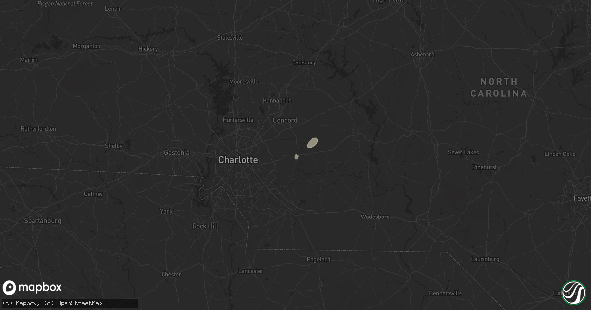 Hail map in Midland, NC on May 3, 2025
