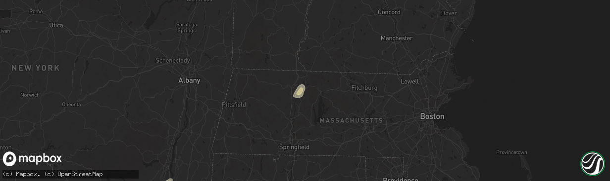 Hail map in Millers Falls, MA on May 3, 2025
