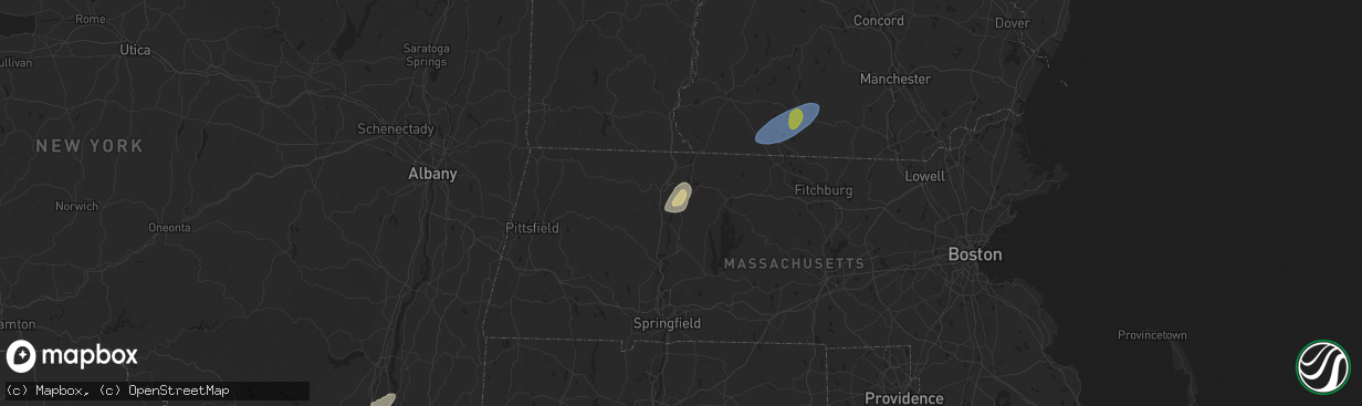 Hail map in Montague, MA on May 3, 2025