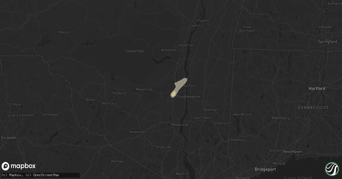 Hail map in New Paltz, NY on May 3, 2025