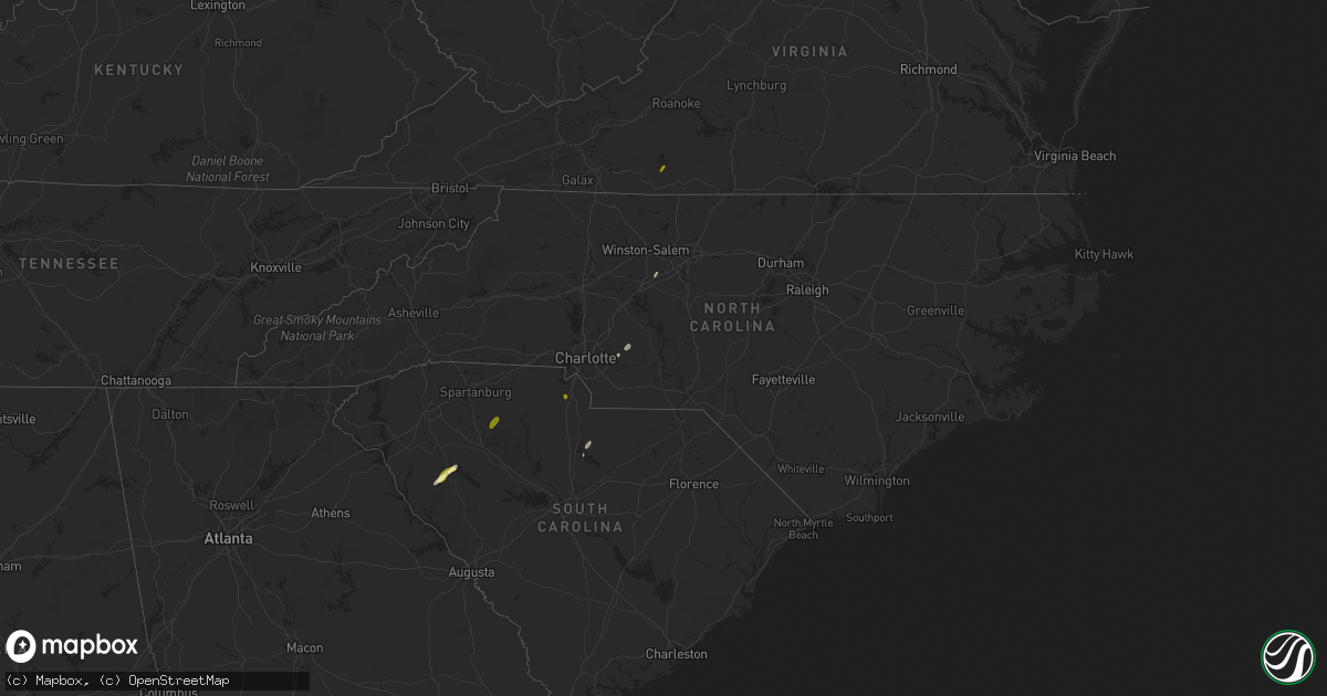 Hail map in North Carolina on May 3, 2025