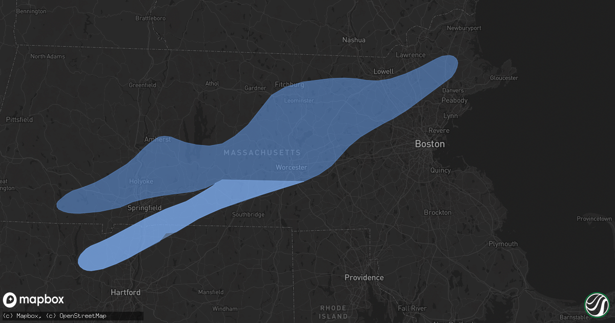 Hail map in Shrewsbury, MA on May 3, 2025