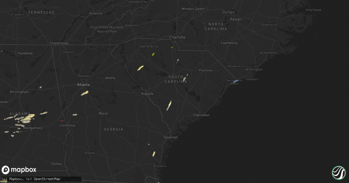 Hail map in South Carolina on May 3, 2025