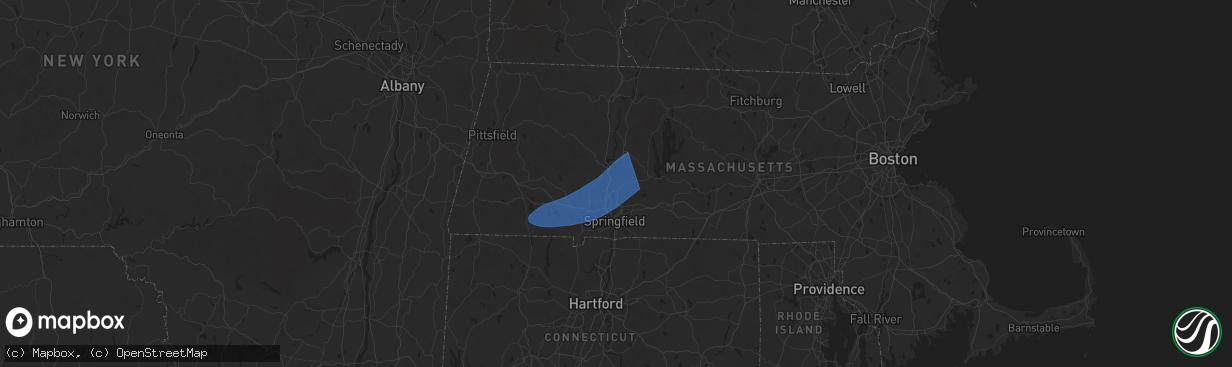 Hail map in South Hadley, MA on May 3, 2025