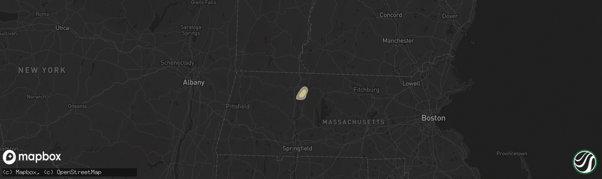 Hail map in Turners Falls, MA on May 3, 2025