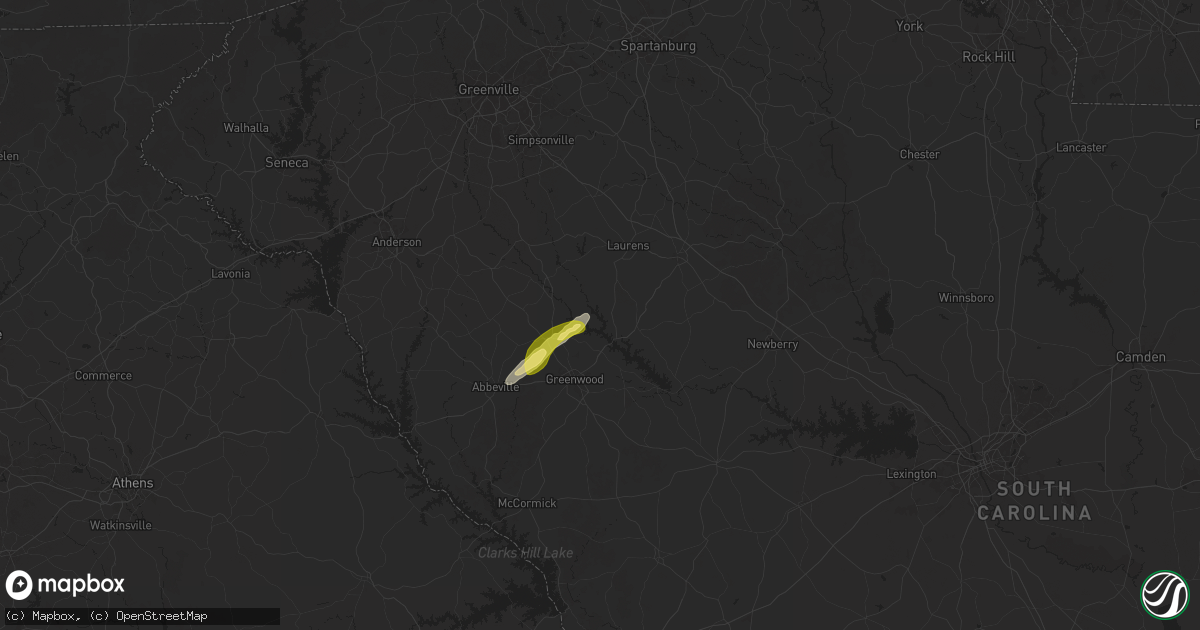Hail map in Waterloo, SC on May 3, 2025