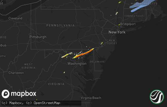 Hail map preview on 05-03-2025