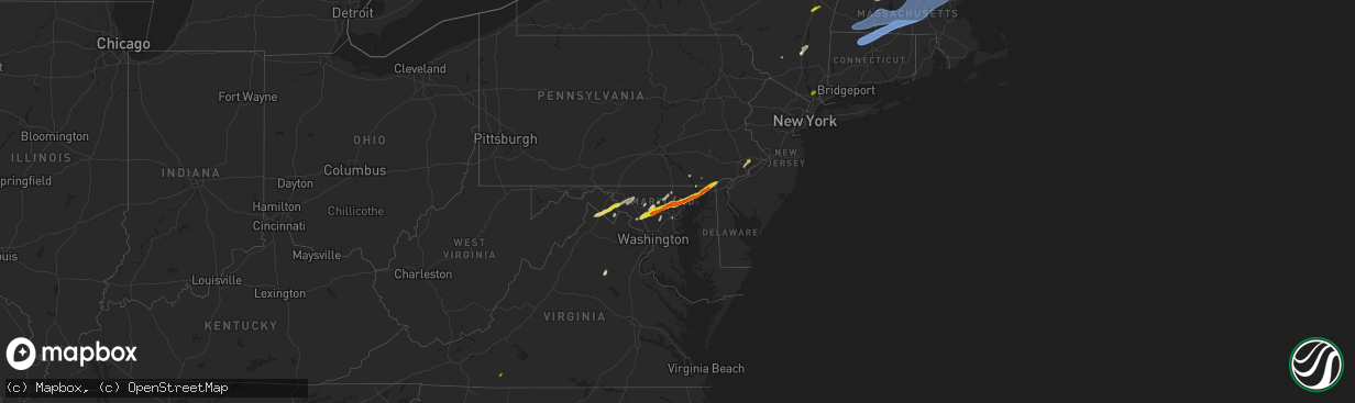 Hail map on May 3, 2025