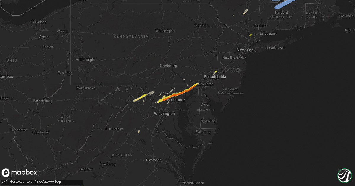 Hail map on May 3, 2025
