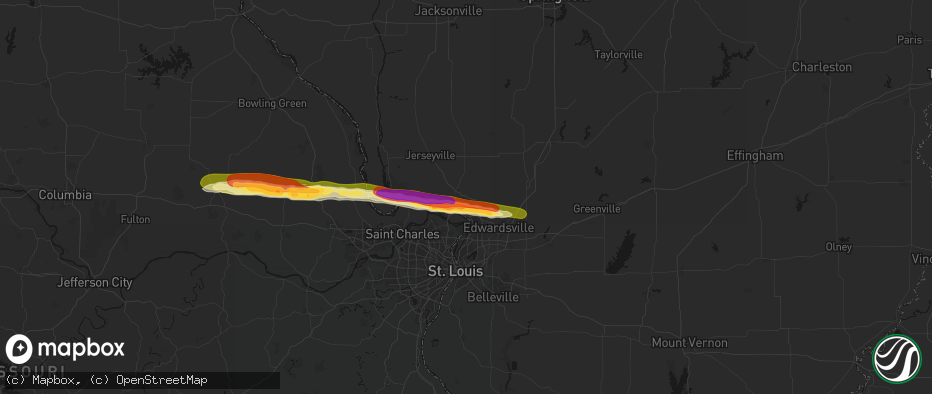 Hail map in Alton, IL on May 3, 2026