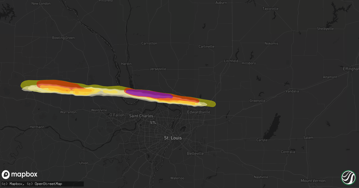 Hail map in Alton, IL on May 3, 2026