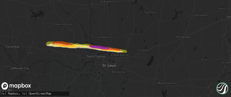 Hail map in Bethalto, IL on May 3, 2026