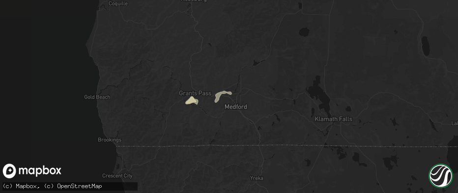 Hail map in Central Point, OR on May 3, 2026