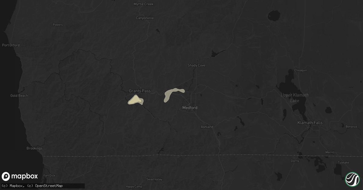 Hail map in Central Point, OR on May 3, 2026