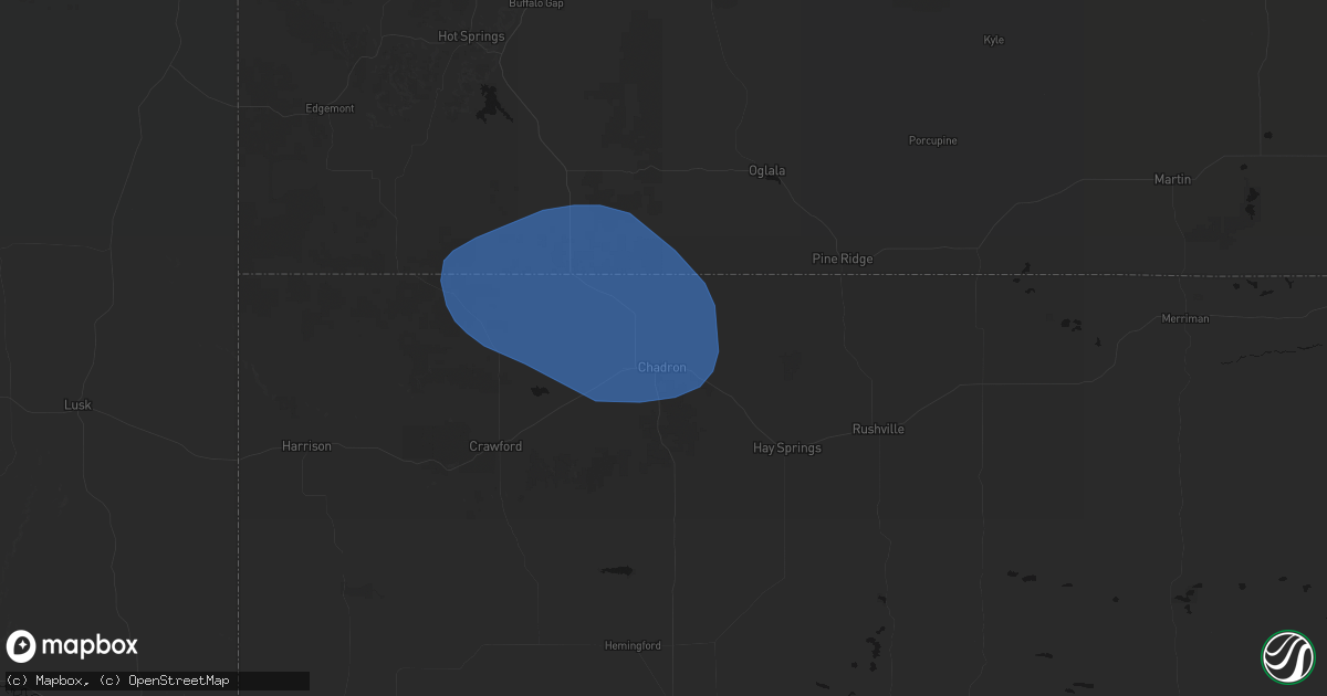 Hail map in Chadron, NE on May 3, 2026