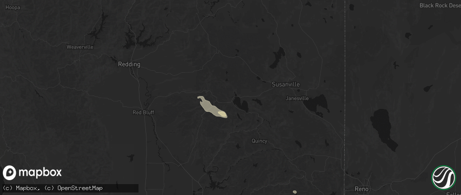 Hail map in Chester, CA on May 3, 2026