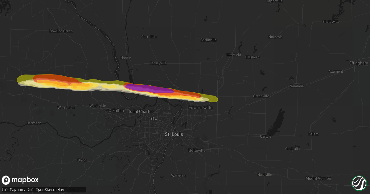Hail map in East Alton, IL on May 3, 2026
