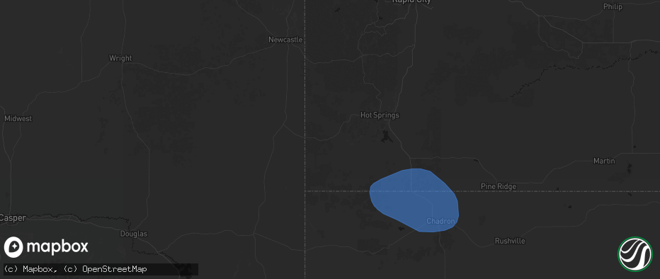 Hail map in Edgemont, SD on May 3, 2026