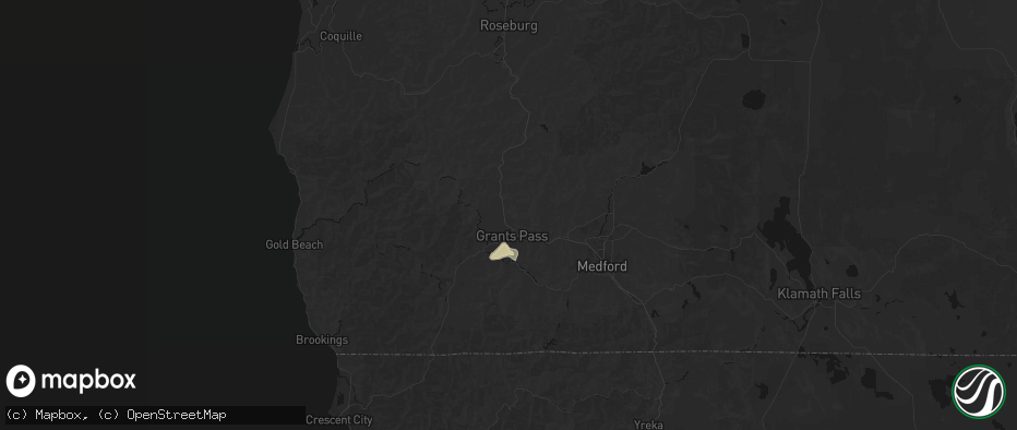Hail map in Grants Pass, OR on May 3, 2026