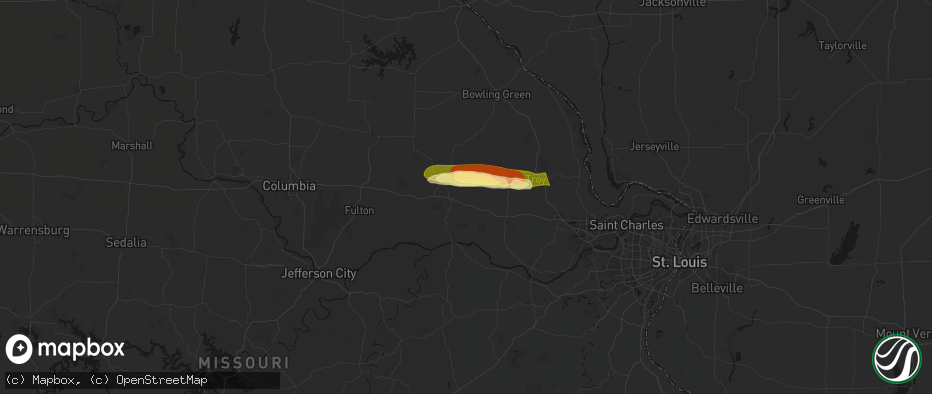 Hail map in High Hill, MO on May 3, 2026