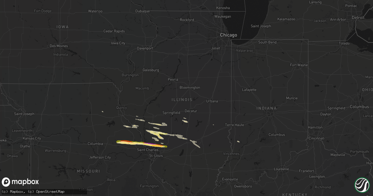 Hail map in Illinois on May 3, 2026