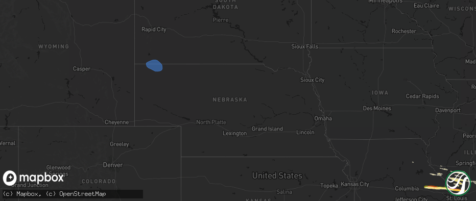 Hail map in Nebraska on May 3, 2026