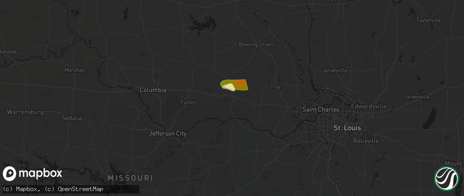 Hail map in New Florence, MO on May 3, 2026