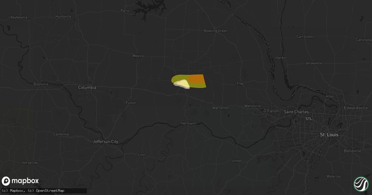 Hail map in New Florence, MO on May 3, 2026