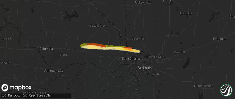 Hail map in Old Monroe, MO on May 3, 2026