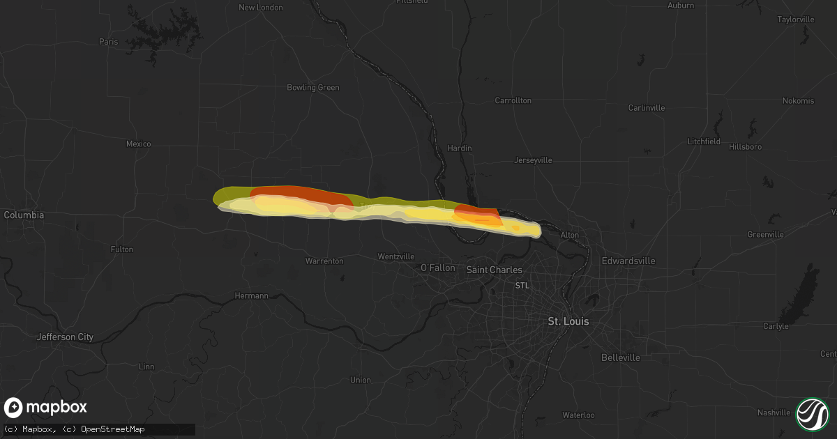 Hail map in Old Monroe, MO on May 3, 2026