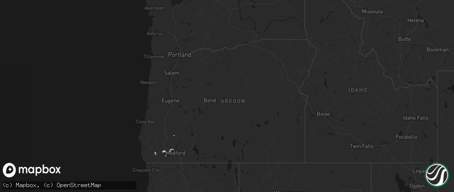 Hail map in Oregon on May 3, 2026