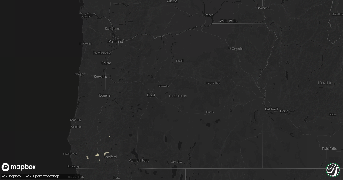 Hail map in Oregon on May 3, 2026