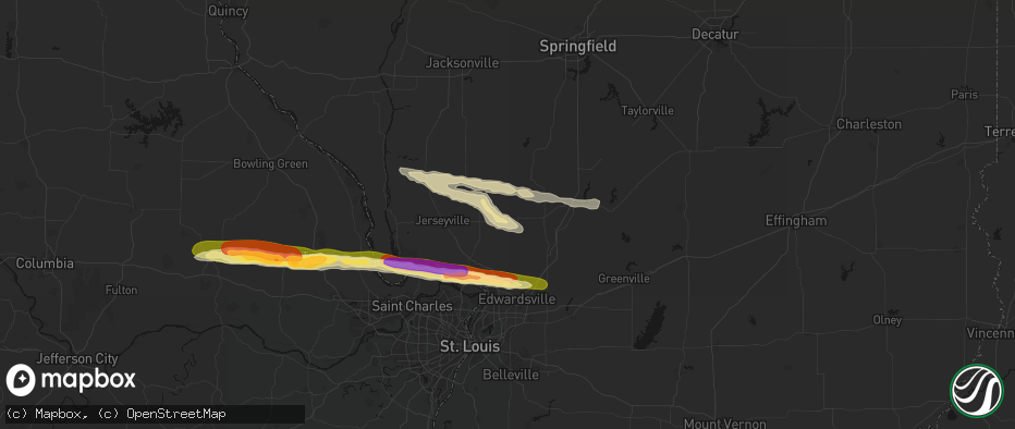 Hail map in Shipman, IL on May 3, 2026