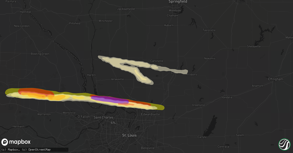 Hail map in Shipman, IL on May 3, 2026