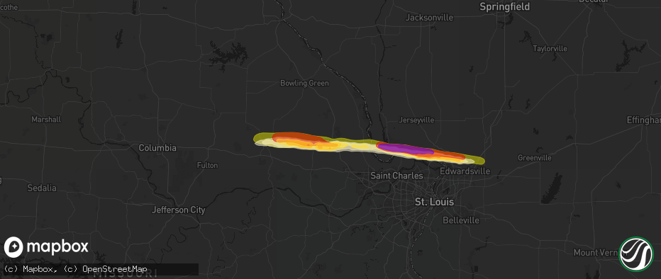 Hail map in Troy, MO on May 3, 2026